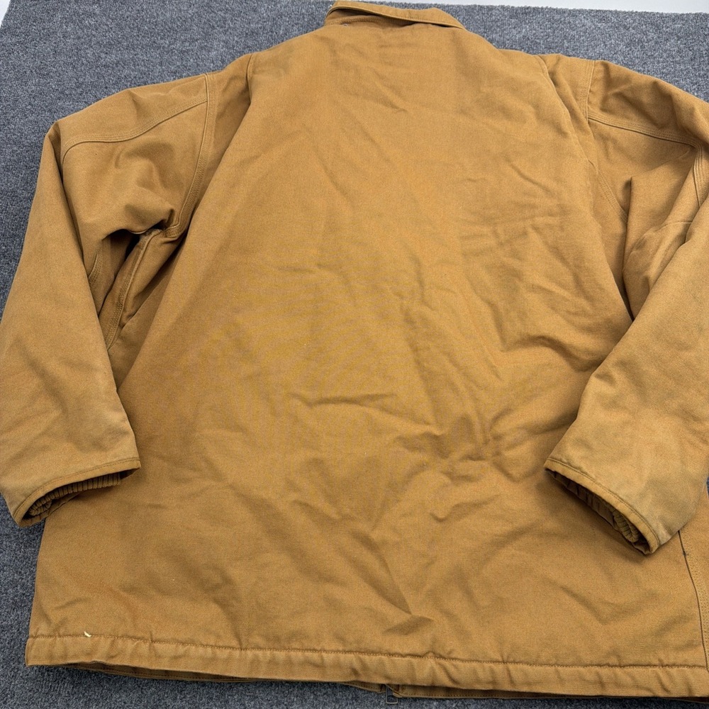 Carhartt Loose Fit Men XL Duck Canvas Sherpa Lined Jacket 0C4293-M Logo Brown - Picture 7 of 10